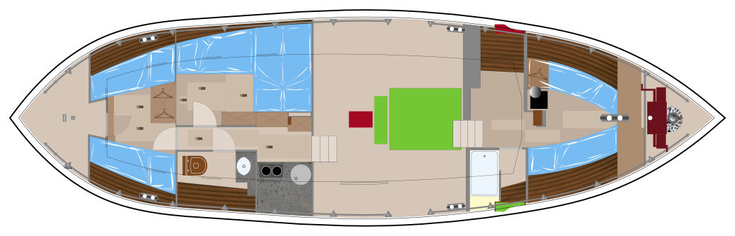 PASSAT I - Raumaufteilung unter Deck