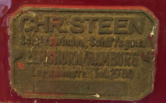 Typenschild Handankerwinde